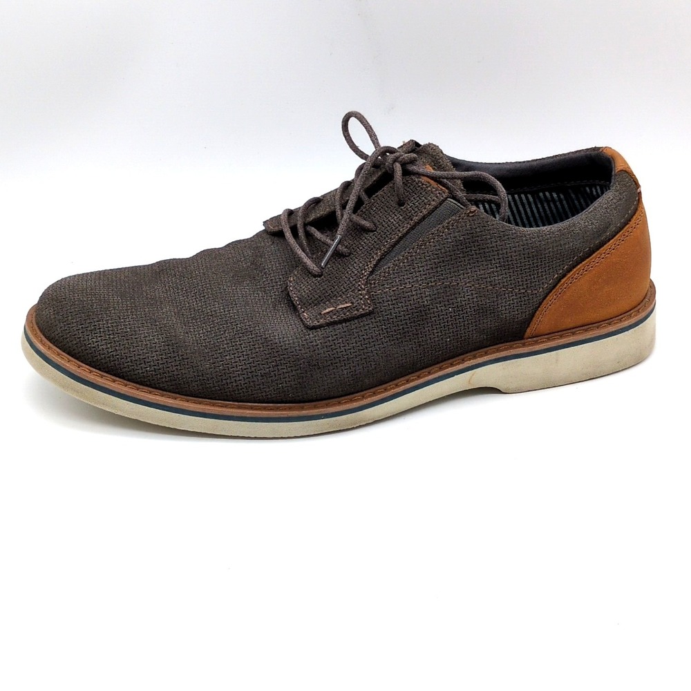 Nunn Bush Shoes Mens Barklay Gray 11 Wide Leather Oxfords Casual 84792-020